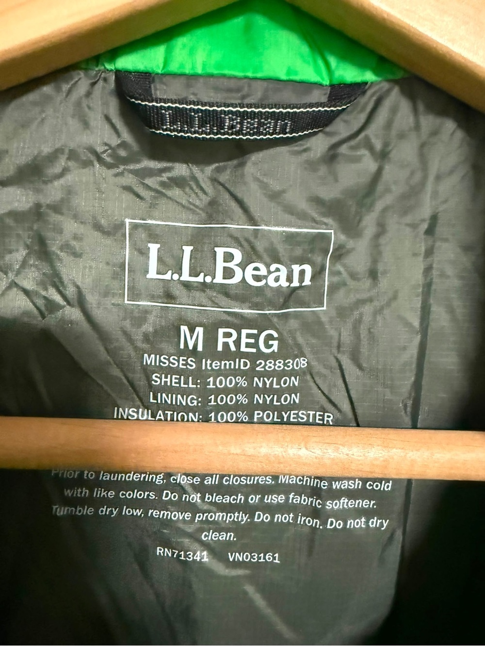 L.L.Bean Green Quilted Lightweight Insulated Full Zip Jacket Women’s M Regular - Picture 6 of 8
